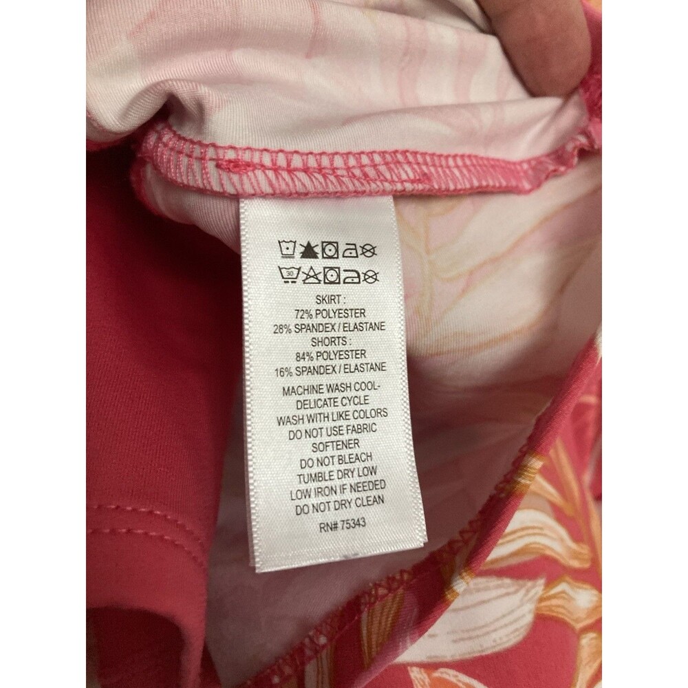 Tommy Bahama Everyday Active Floral Skort LARGE Ruffle Pink Orange Activewear - Picture 5 of 8